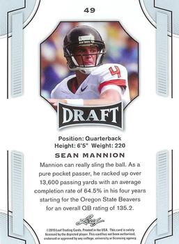 2015 Leaf Draft #49 Sean Mannion Back