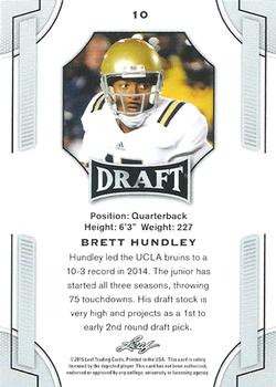 2015 Leaf Draft - Gold #10 Brett Hundley Back