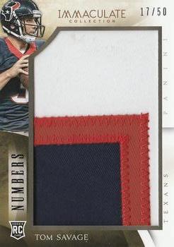 2014 Panini Immaculate Collection - Immaculate Numbers #IM-TS Tom Savage Front