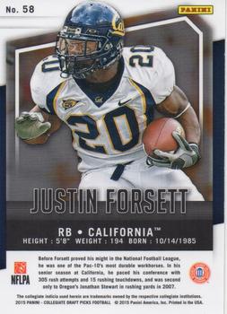 2015 Panini Prizm Collegiate Draft Picks #58 Justin Forsett Back