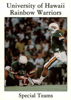 1990 Hawaii Rainbow Warriors #NNO Special Teams Front