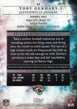 2015 Topps Inception #44 Toby Gerhart Back