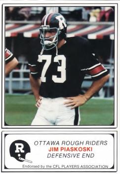 1982 JOGO Ottawa Rough Riders #11 Jim Piaskoski Front