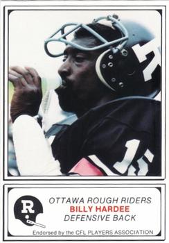 1982 JOGO Ottawa Rough Riders #16 Billy Hardee Front