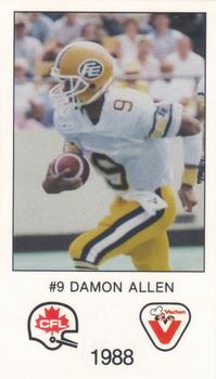 1988 Vachon CFL #NNO Damon Allen Front