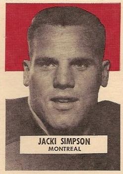 1959 Wheaties CFL #NNO Jackie Simpson Front