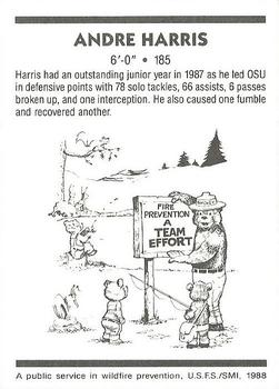 1988 Oregon State Beavers Smokey #NNO Andre Harris Back