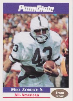 1991-92 Front Row Penn State Nittany Lions All-Americans #49 Michael Zordich Front