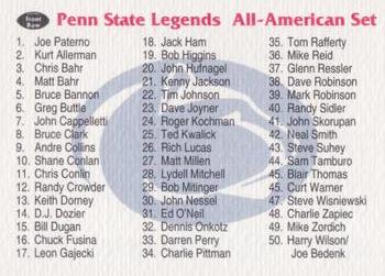 1991-92 Front Row Penn State Nittany Lions All-Americans #NNO Checklist Front