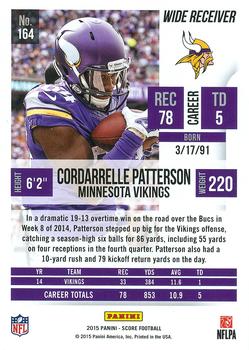 2015 Score #164 Cordarrelle Patterson Back