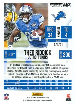 2015 Score #262 Theo Riddick Back