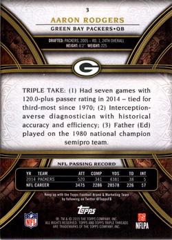 2015 Topps Triple Threads #3 Aaron Rodgers Back