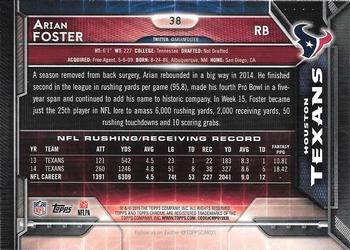2015 Topps Chrome #38a Arian Foster Back