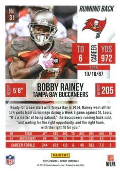 2015 Score - Artist's Proof #31 Bobby Rainey Back