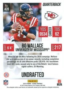 2015 Score - Artist's Proof #428 Bo Wallace Back