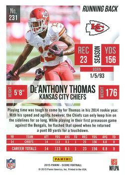 2015 Score - End Zone #231 De'Anthony Thomas Back