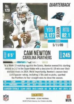 2015 Score - First Down #129 Cam Newton Back