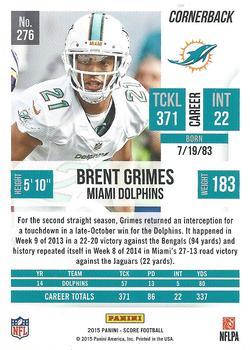 2015 Score - First Down #276 Brent Grimes Back
