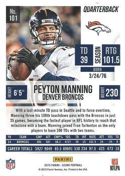 2015 Score - Showcase #101 Peyton Manning Back