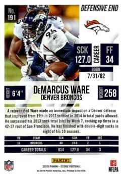 2015 Score - Showcase #191 DeMarcus Ware Back