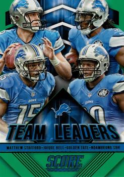 2015 Score - Team Leaders Green #14 Joique Bell / Golden Tate / Matthew Stafford / Ndamukong Suh Front