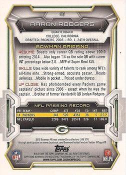 2015 Bowman - Veterans Rainbow Silver Ice #46 Aaron Rodgers Back