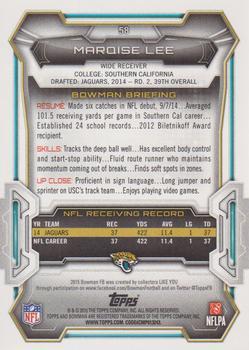 2015 Bowman - Veterans Rainbow Silver Ice #58 Marqise Lee Back