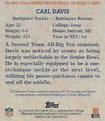 2015 Bowman - '48 Bowman Minis #BM-CD Carl Davis Back