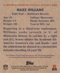 2015 Bowman - '48 Bowman Minis #BM-MW Maxx Williams Back