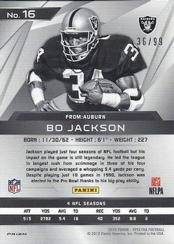 2015 Panini Spectra #16 Bo Jackson Back