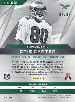 2015 Panini Spectra #26 Cris Carter Back