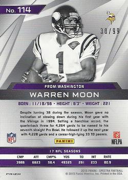 2015 Panini Spectra #114 Warren Moon Back