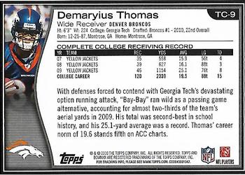 2010 Topps - Bowman Target #TC-9 Demaryius Thomas Back