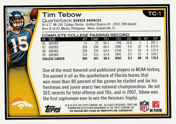 2010 Topps - Bowman Target Gold #TC-1 Tim Tebow Back