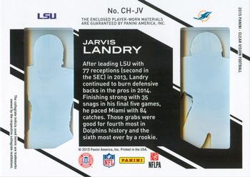 2015 Panini Clear Vision - Clear History Dual Jersey #CH-JV Jarvis Landry Back