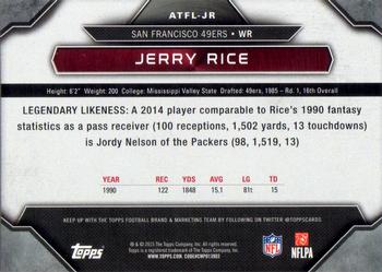 2015 Topps - All-Time Fantasy Legends #ATFL-JR Jerry Rice Back