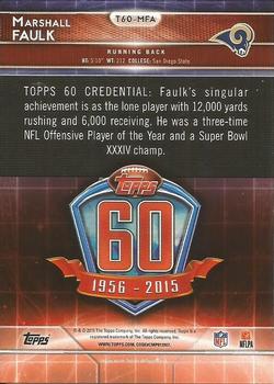 2015 Topps - 60th Anniversary #T60-MFA Marshall Faulk Back