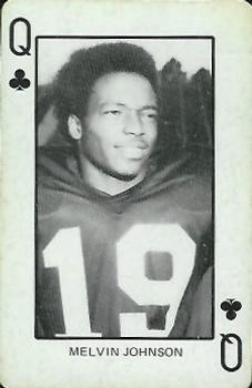 1974 Colorado Buffaloes Playing Cards #Q♣ Melvin Johnson Front