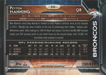 2015 Topps - Pink #80 Peyton Manning Back