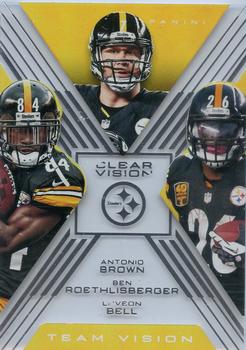 2015 Panini Clear Vision - Team Vision #TV-21 Antonio Brown / Ben Roethlisberger / Le'Veon Bell Front
