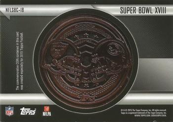 2015 Topps - Super Bowl Commemorative Coin Relic #NFLSBC-18 SUPER BOWL XVIII Back