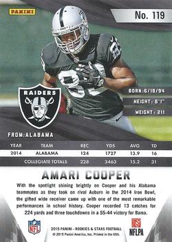 2015 Panini Rookies & Stars #119 Amari Cooper Back