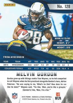 2015 Panini Rookies & Stars #128 Melvin Gordon Back