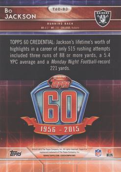 2015 Topps - 60th Anniversary Blue #T60-BJ Bo Jackson Back