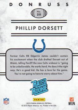 2015 Donruss - Press Proof Purple #211 Phillip Dorsett Back