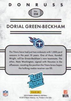 2015 Donruss - Press Proof Purple #214 Dorial Green-Beckham Back