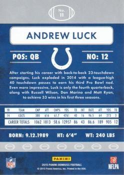 2015 Donruss - Press Proof Blue #11 Andrew Luck Back