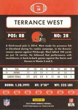 2015 Donruss - Press Proof Blue #38 Terrance West Back