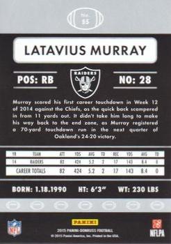 2015 Donruss - Press Proof Blue #55 Latavius Murray Back