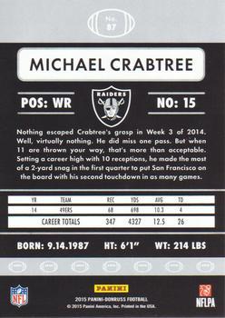 2015 Donruss - Press Proof Blue #87 Michael Crabtree Back